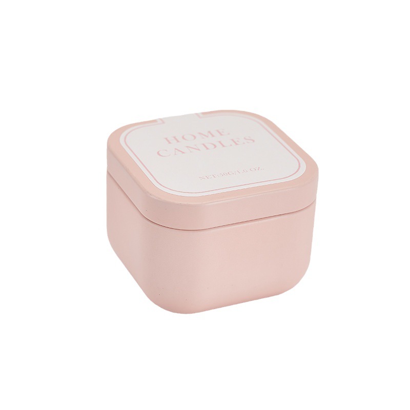 Colored square candle in tin mini soy candles UK